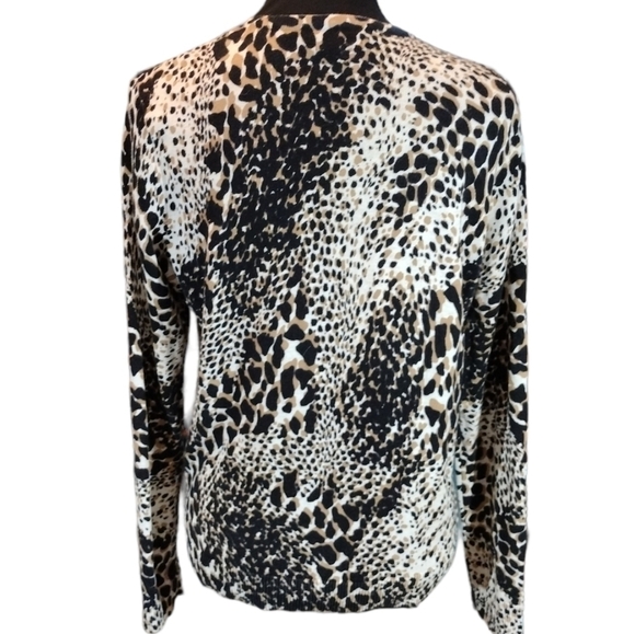 Croft & Barrow Animal Print Cardigan Sweater - Picture 4 of 5
